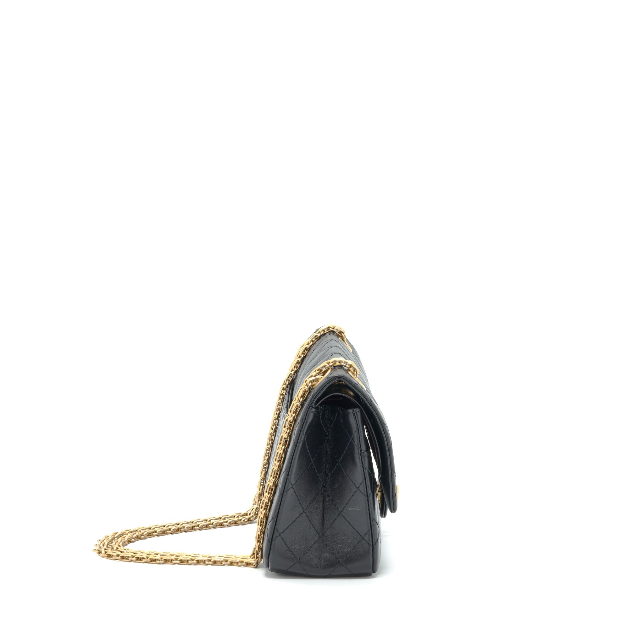 CHANEL REISSUE 2.55 225 CALFSKIN BLACK GHW
