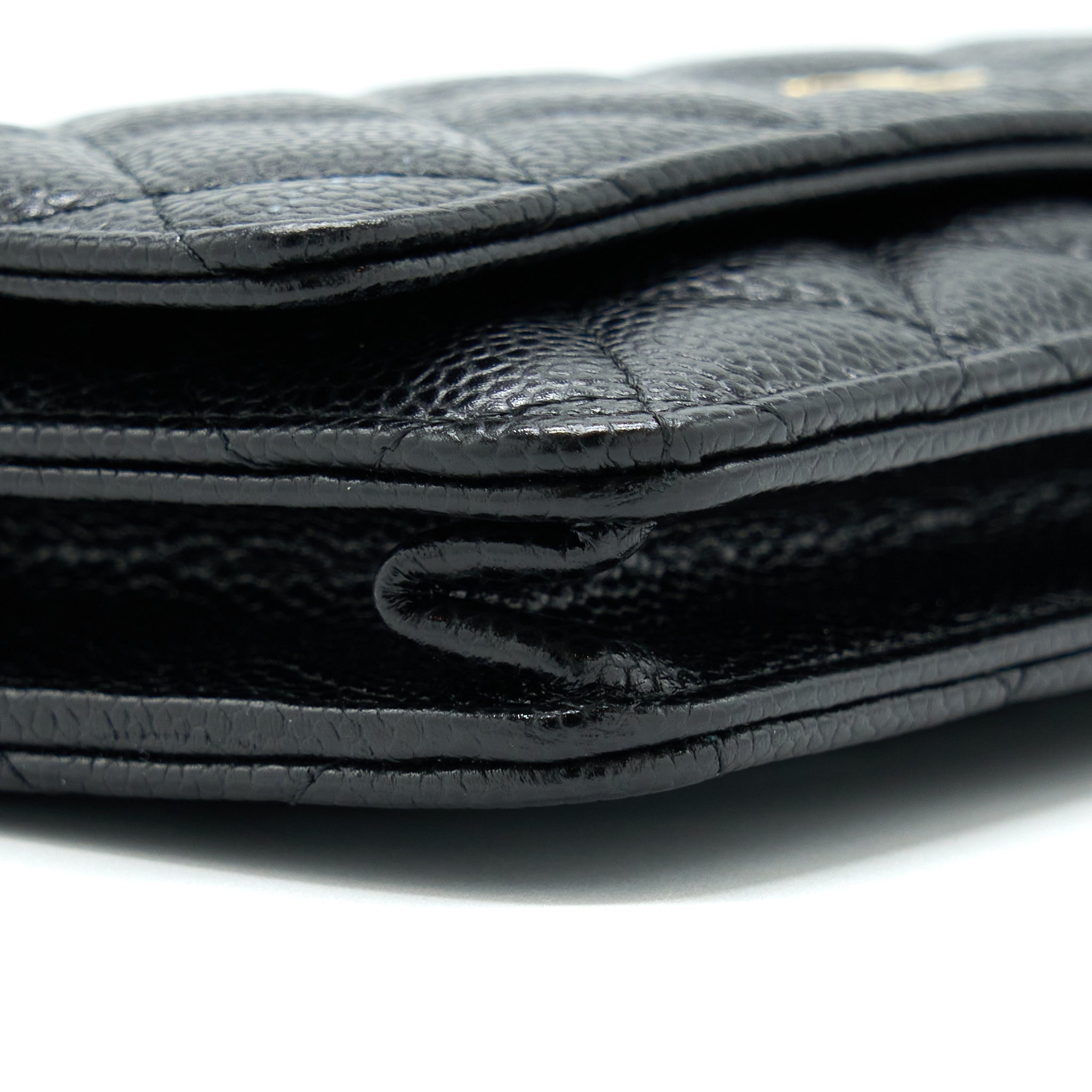 CHANEL CLASSIC WALLET ON CHAIN CAVIAR BLACK GHW