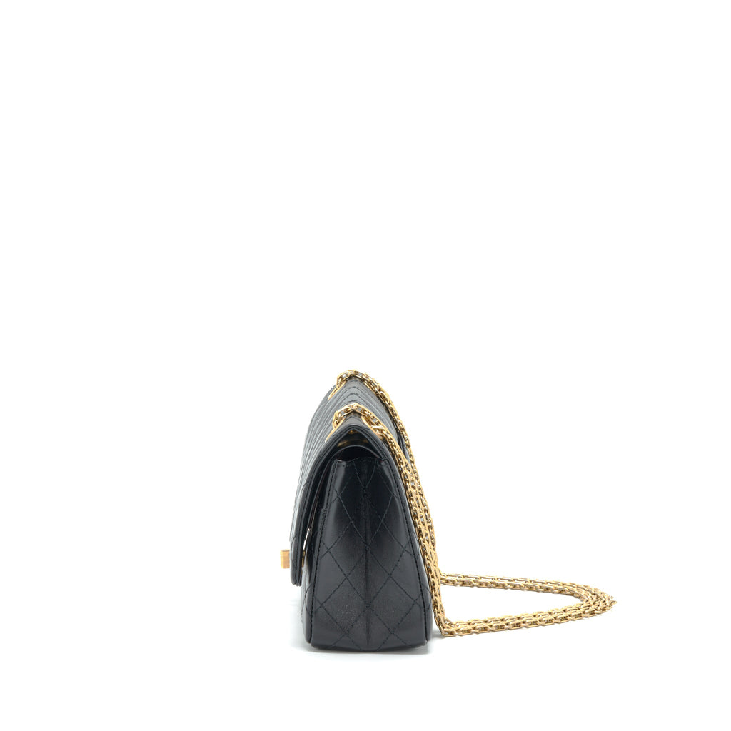 CHANEL REISSUE 2.55 225 CALFSKIN BLACK GHW