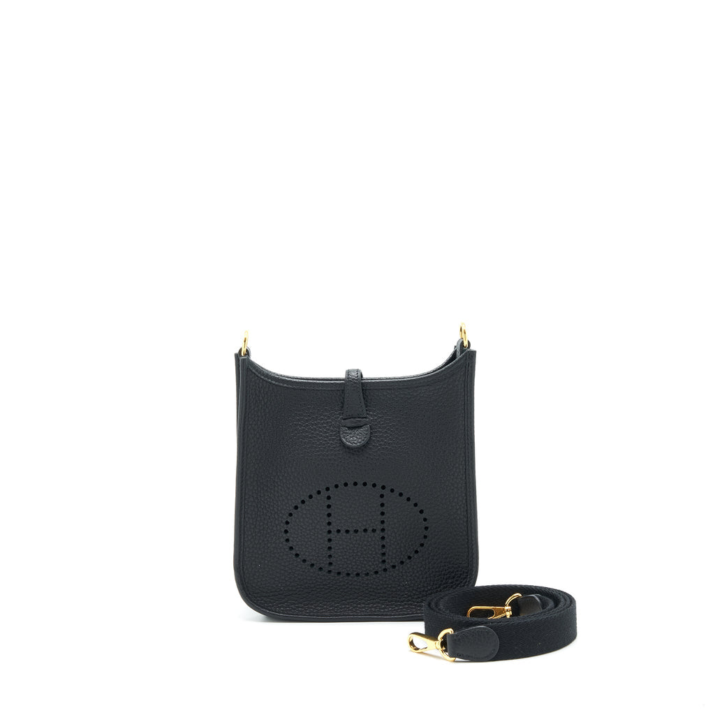 HERMES MINI EVELYNE BLACK GHW