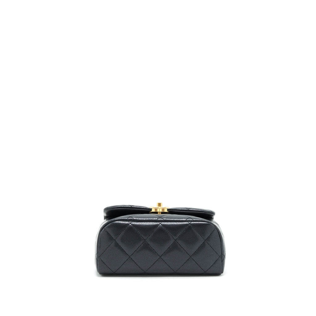 CHANEL 22P NEW SQUARE FLAP BAG CAVIAR BLACK GHW
