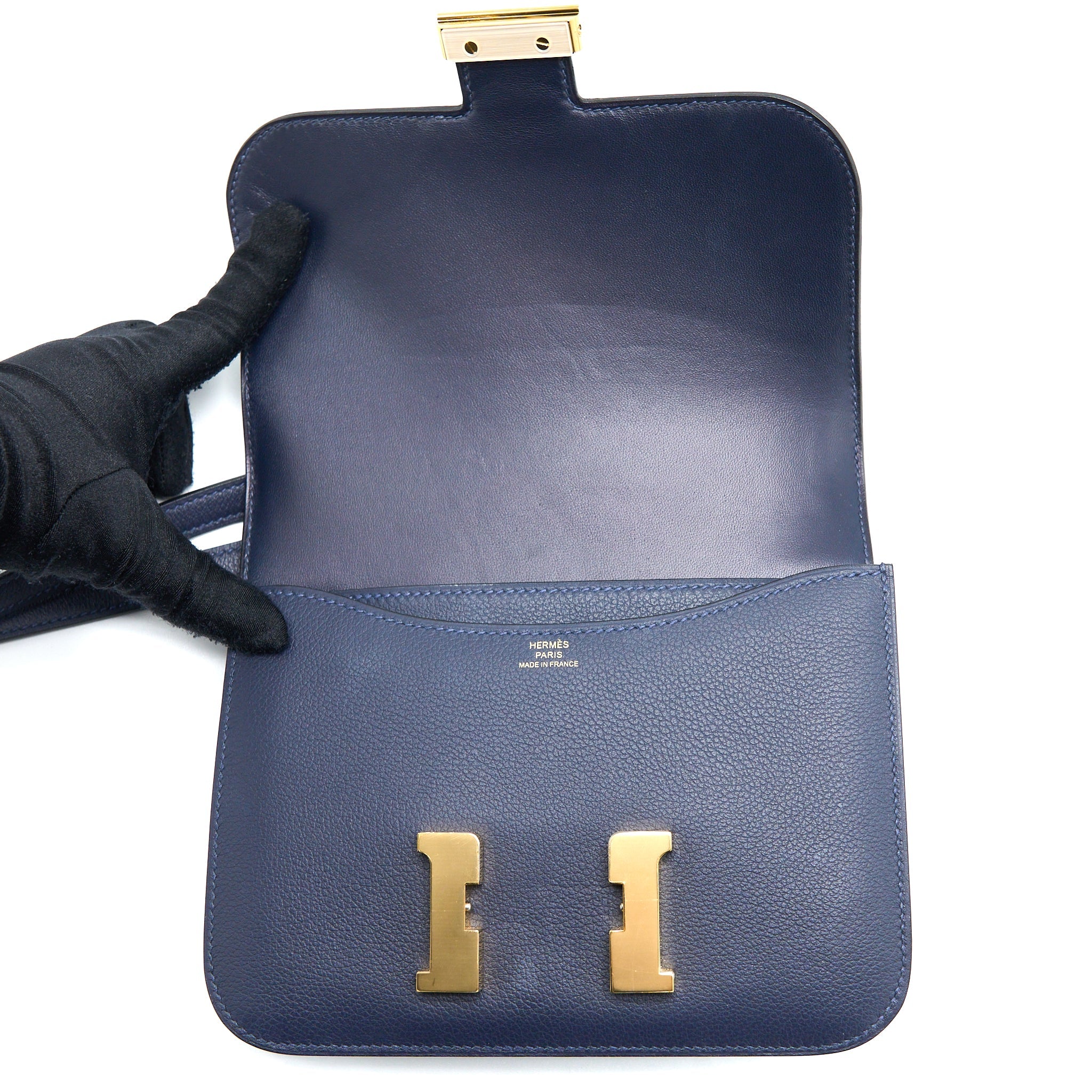 HERMES MINI CONSTANCE EVERCOLOUR BLUE NUIT GHW