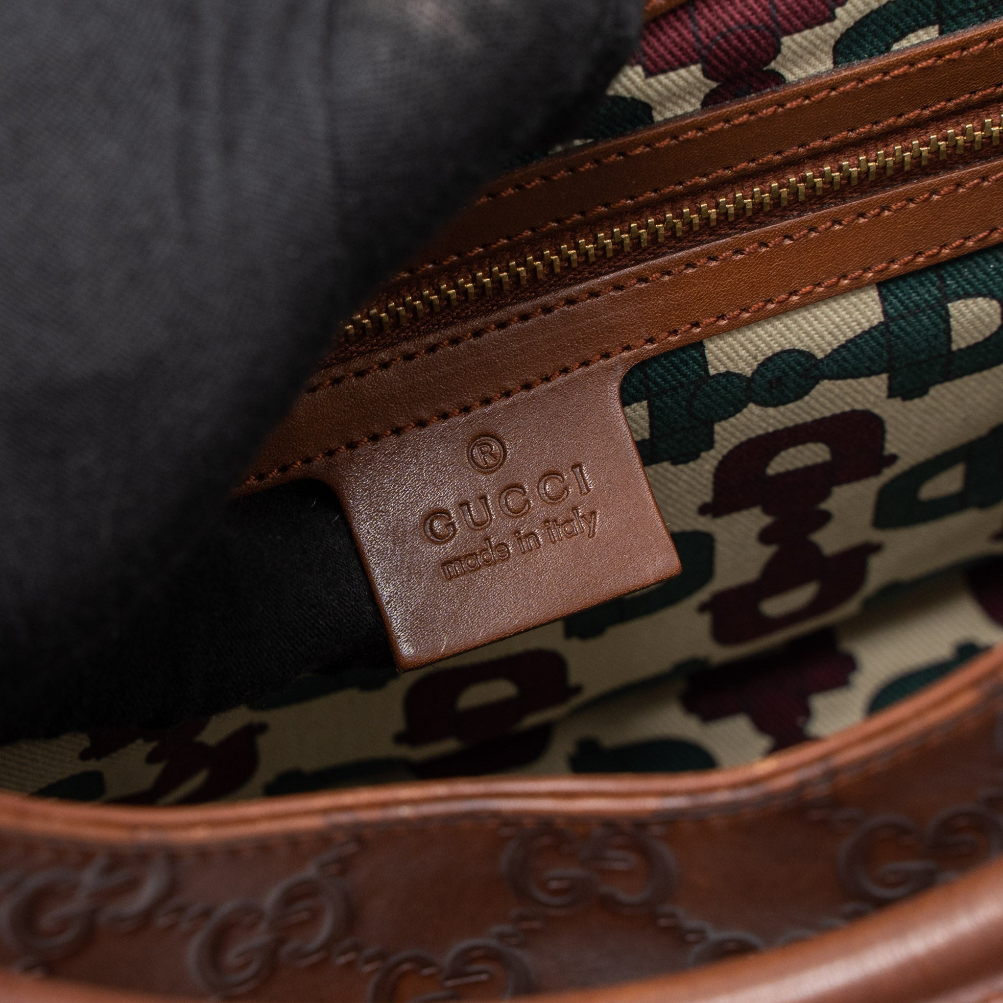 GUCCI VINTAGE JACKIE BAG GG SUPREME CALFSKIN BROWN GHW
