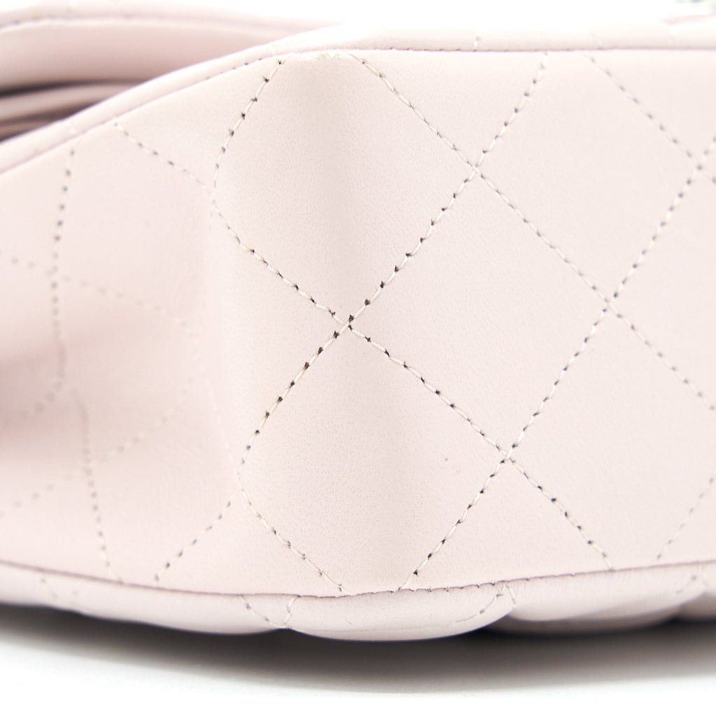 CHANEL SMALL CLASSIC DOUBLE FLAP LAMBSKIN LIGHT PURPLE SHW (MICROCHIP)