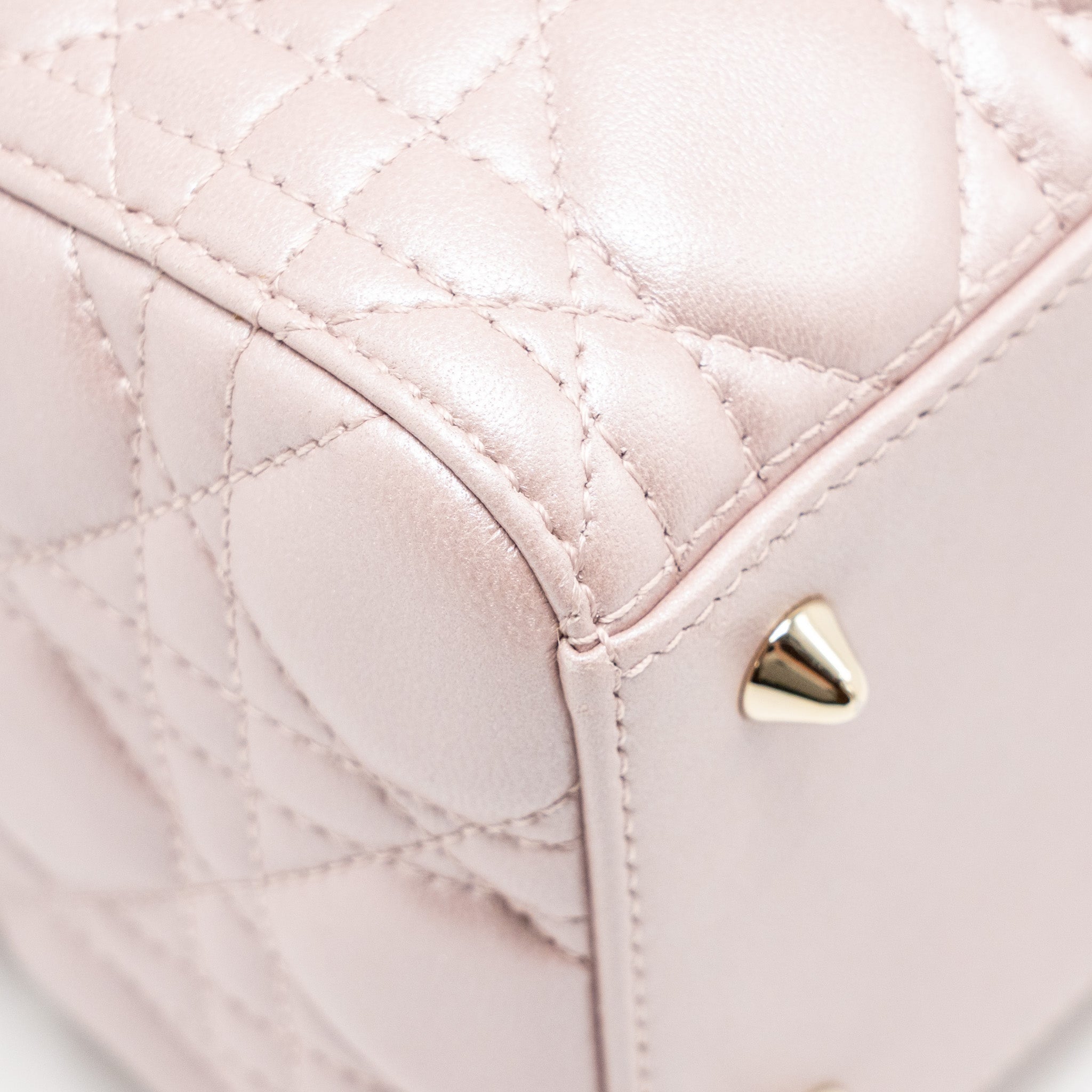 DIOR MEDIUM LADY DIOR LAMBSKIN IRIDESCENT PINK LGHW