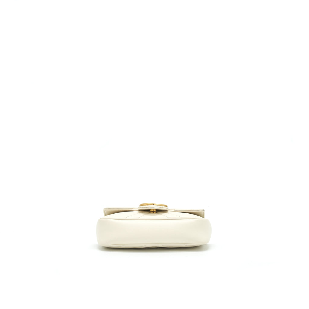 GUCCI GG MARMONT SUPER MINI WHITE WITH GHW
