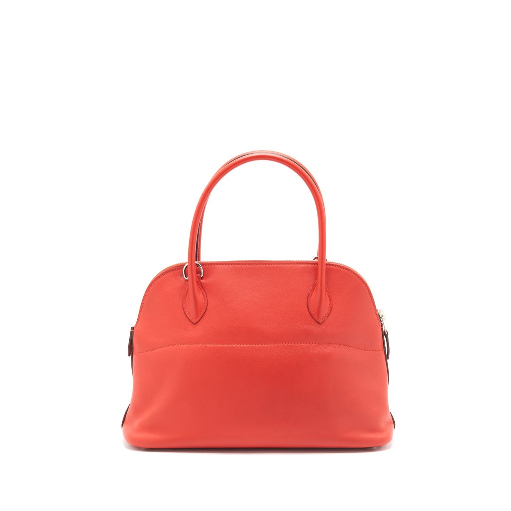 HERMES BOLIDE 27 SWIFT LEATHER RED WITH SHW