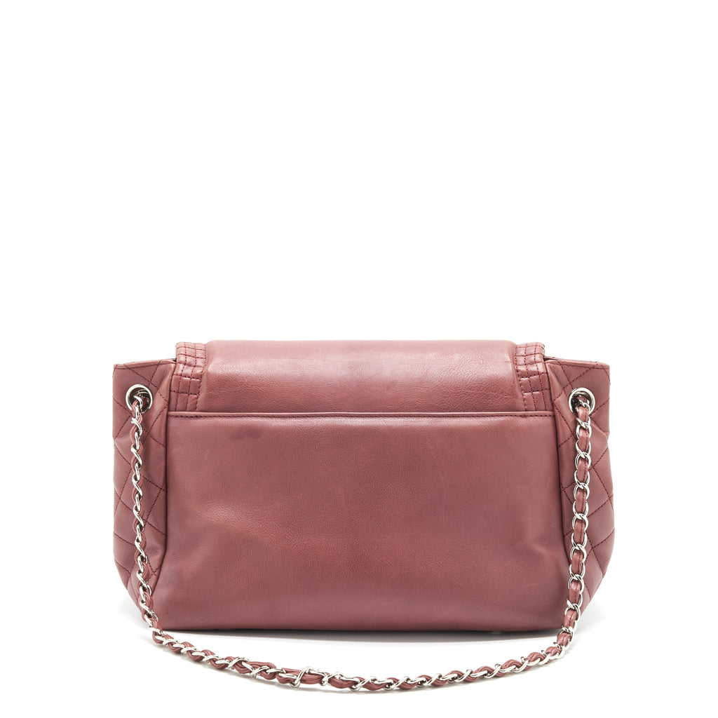 CHANEL FLAP TOTE BAG BROWN SHW