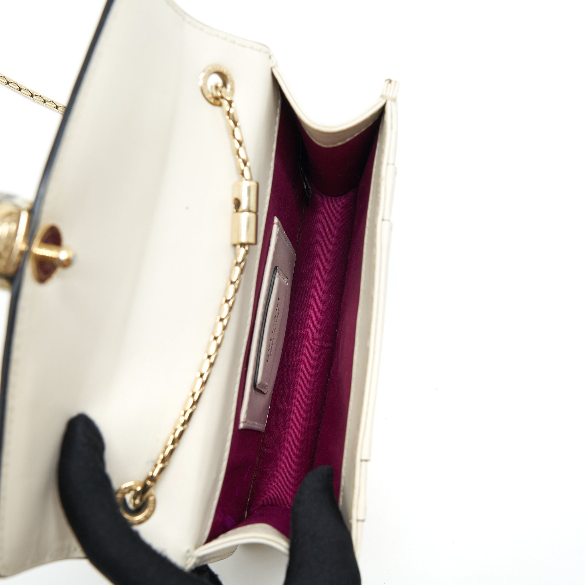 BVALGARI SERPENTI FOREVER CROSSBODY BAG CALFSKIN WHITE LGHW