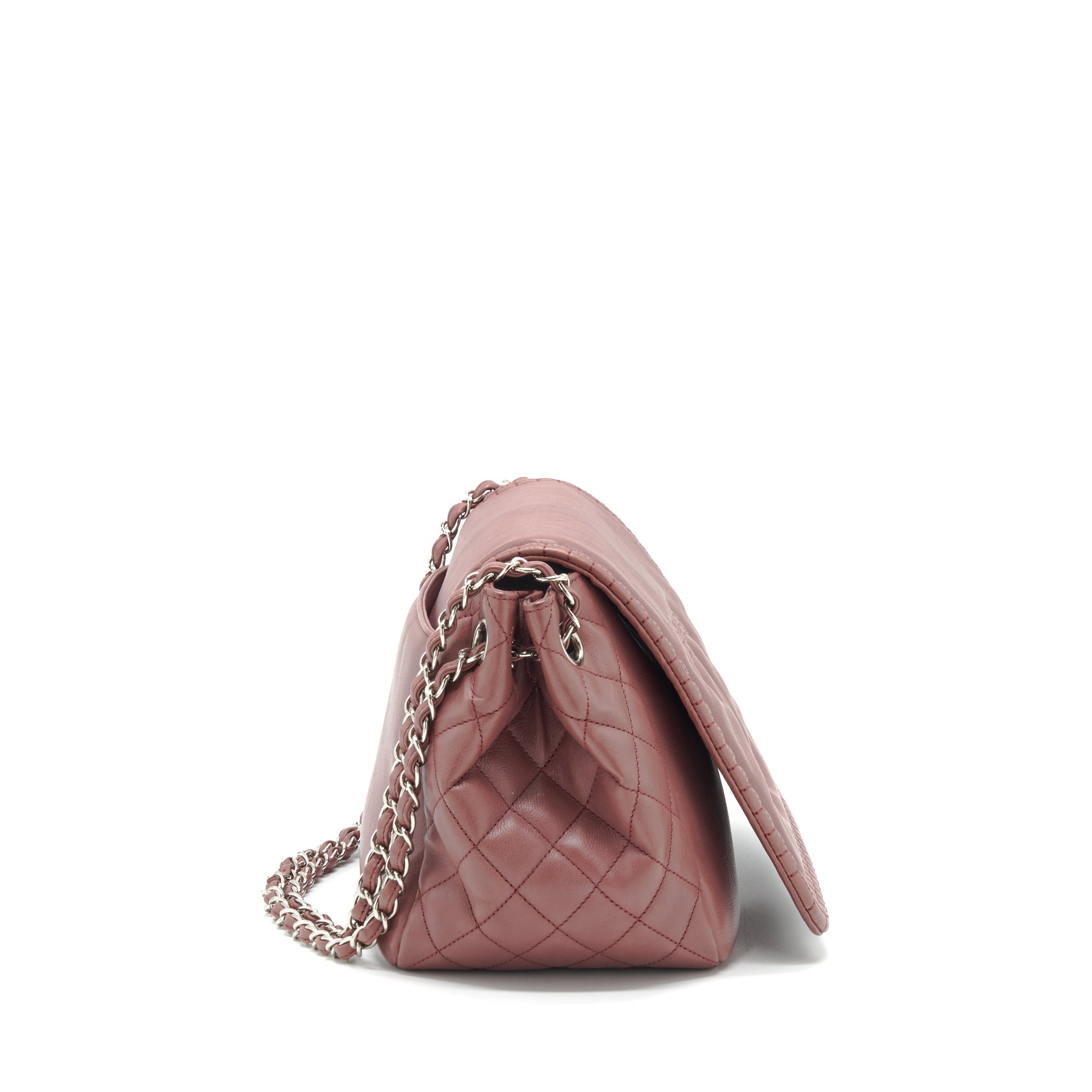 CHANEL FLAP TOTE BAG BROWN SHW