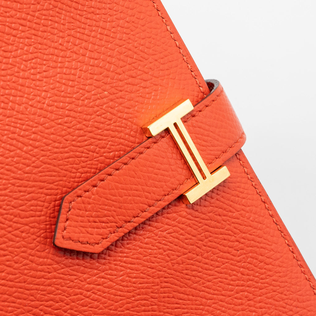 HERMES BEARN LONG WALLET EPSOM CAPUCINE/ ROUGE H GHW
