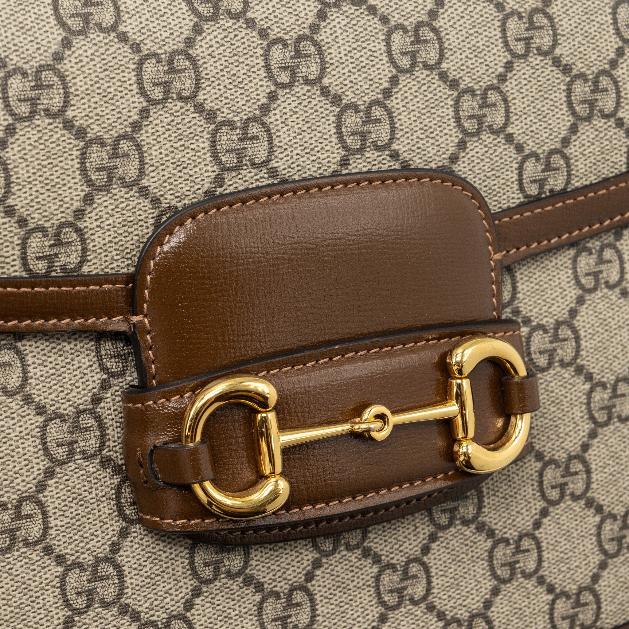 GUCCI HORSEBIT 1955 SHOULDER BAG GG SUPREME CANVAS / LEATHER BROWN GHW