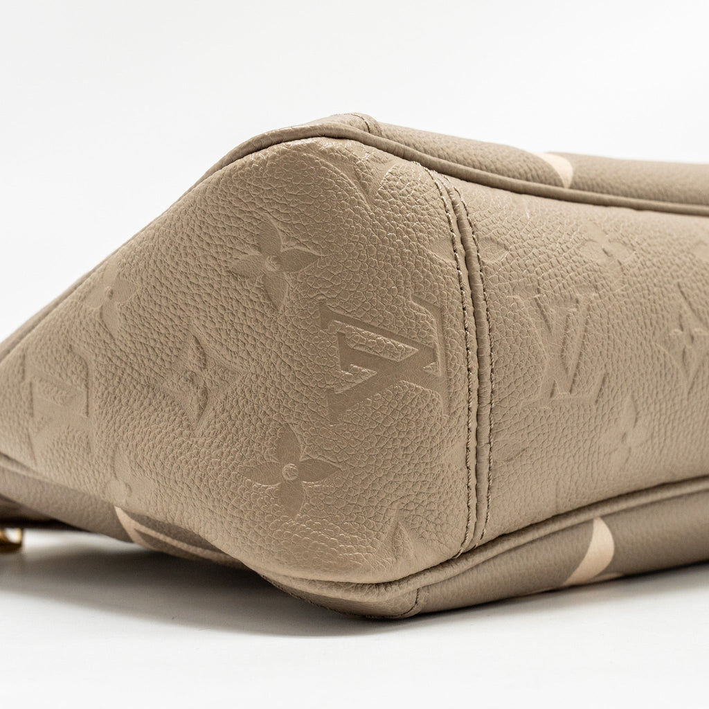 LOUIS VUITTON TRIANON TOTE BAG PM MONOGRAM EMPREINTE TOURTERELLE/CRÈME BEIGE GHW
