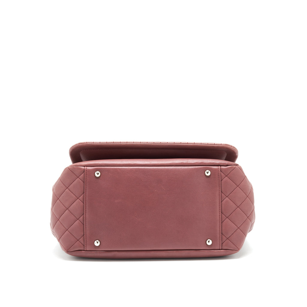 CHANEL FLAP TOTE BAG BROWN SHW