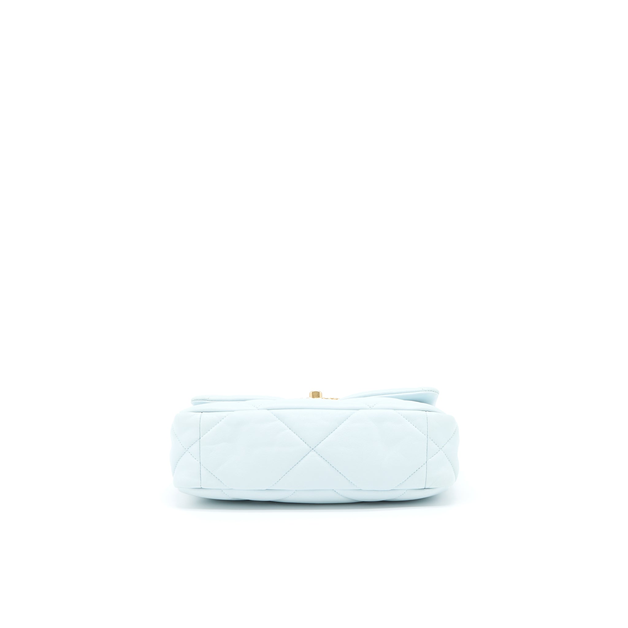 CHANEL SMALL 19 BAG LAMBSKIN LIGHT BLUE MULTICOLOUR HARDWARE (MICROCHIP)
