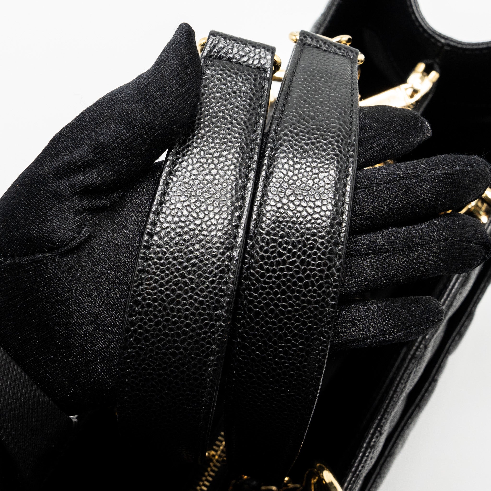 CHANEL GRAND SHOPPING TOTE BAG CAVIAR BLACK GHW