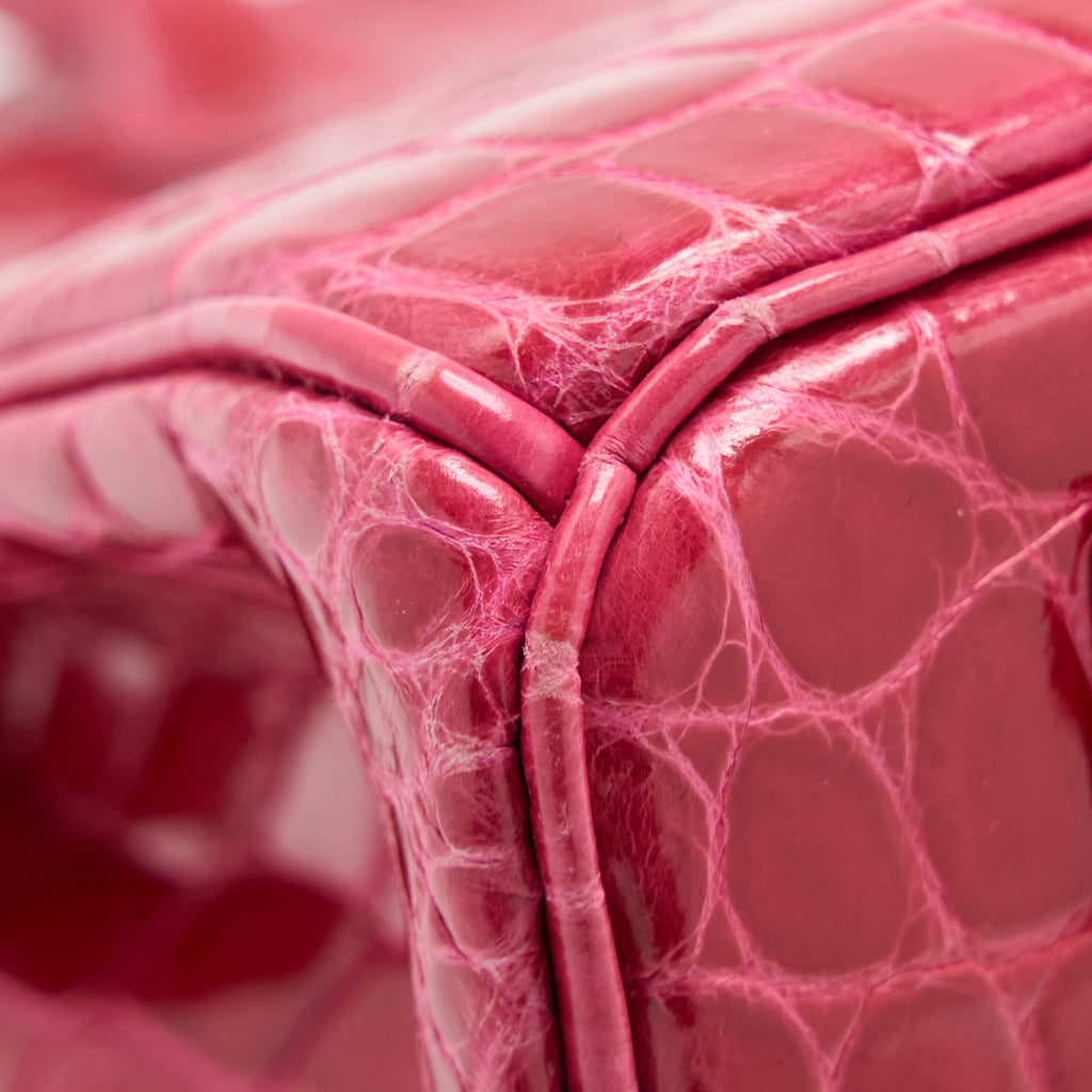 HERMES BIRKIN 30 SHINY CROCODILE ROSE EXTREME SHW