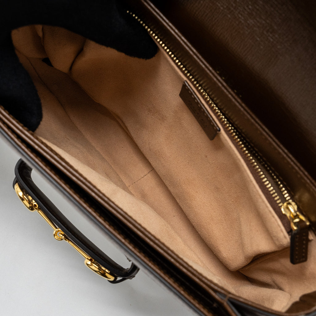 GUCCI HORSEBIT 1955 SHOULDER BAG GG SUPREME CANVAS / LEATHER BROWN GHW