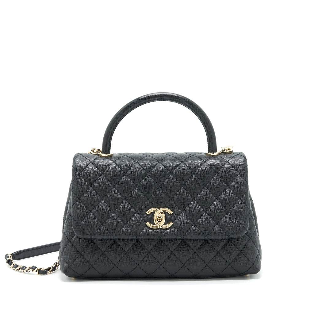 CHANEL MEDIUM COCO HANDLE 28CM CAVIAR BLACK LGHW