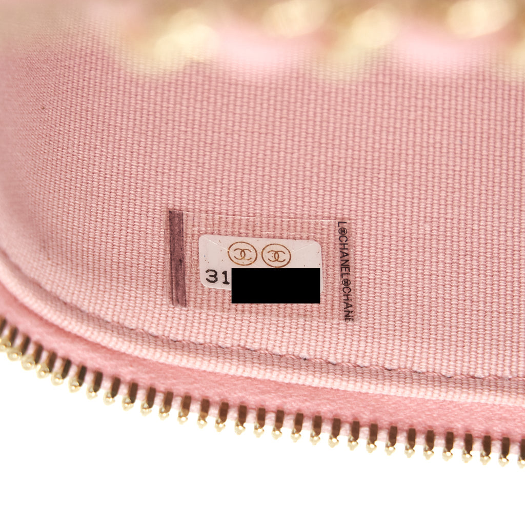 CHANEL 22C MINI VANITY WITH CHAIN CAVIAR PINK LGHW