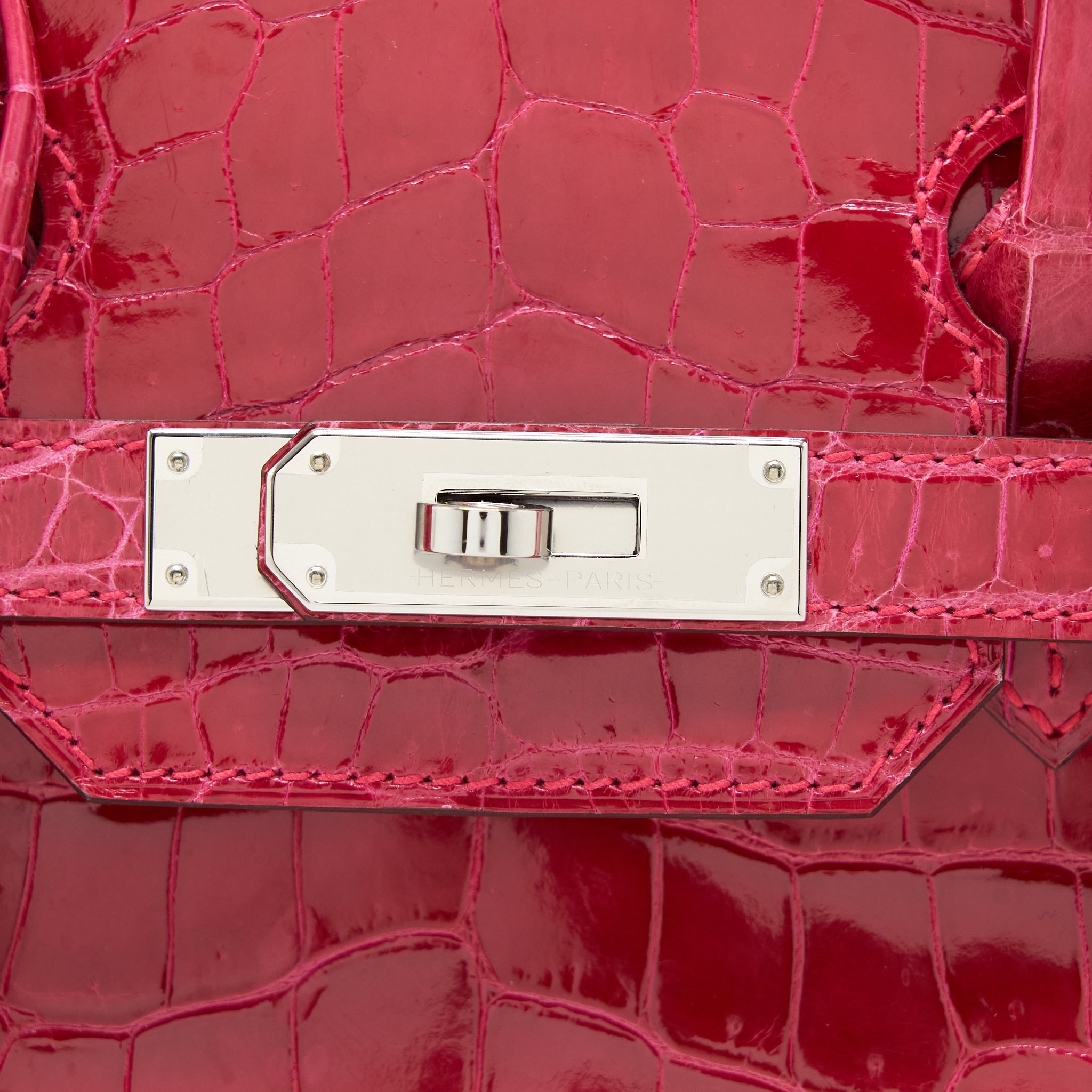 HERMES BIRKIN 30 SHINY CROCODILE ROSE EXTREME SHW