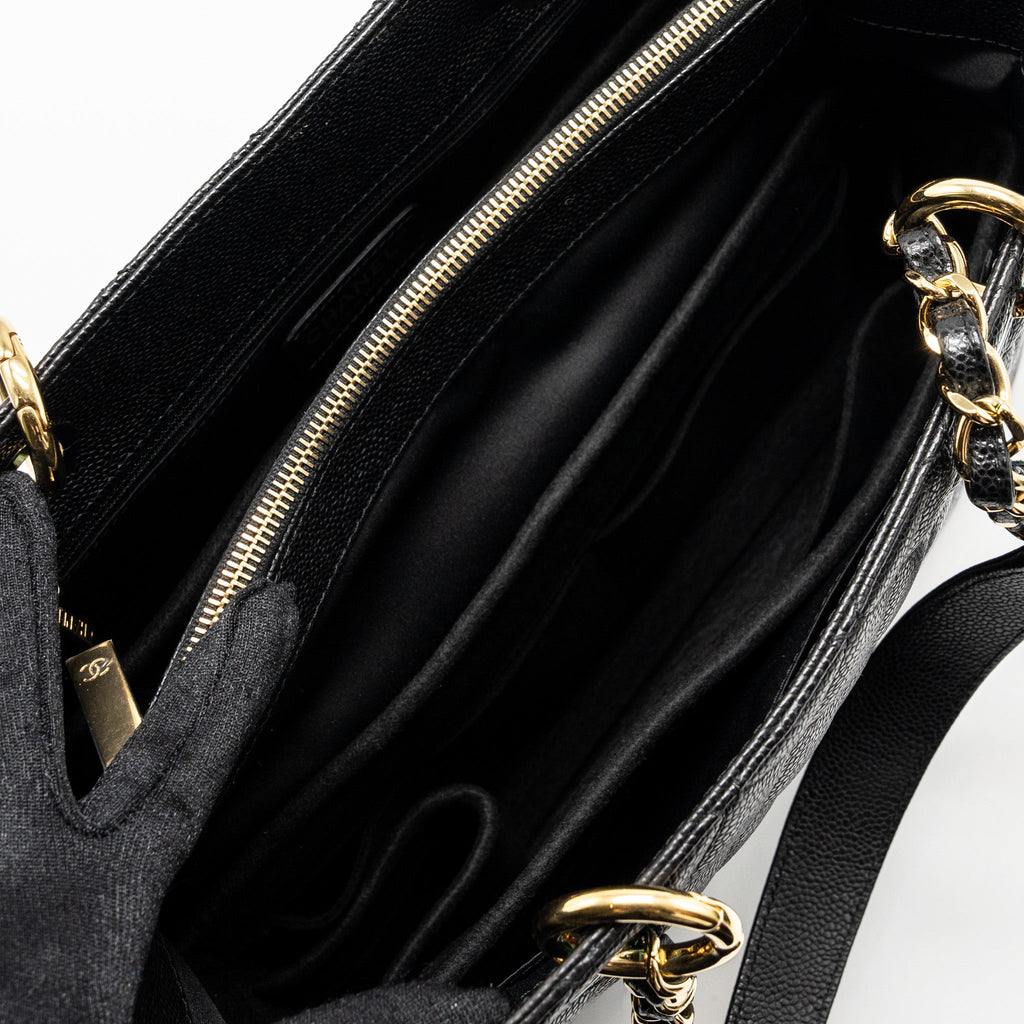 CHANEL GRAND SHOPPING TOTE BAG CAVIAR BLACK GHW