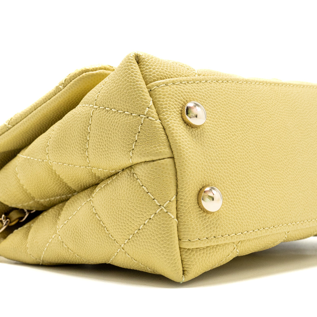 CHANEL MINI COCOHANDLE CAVIAR YELLOW LGHW