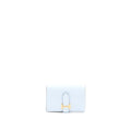 HERMES BEARN CARD HOLDER MYSORE GOATSKIN BLUE BRUME GHW