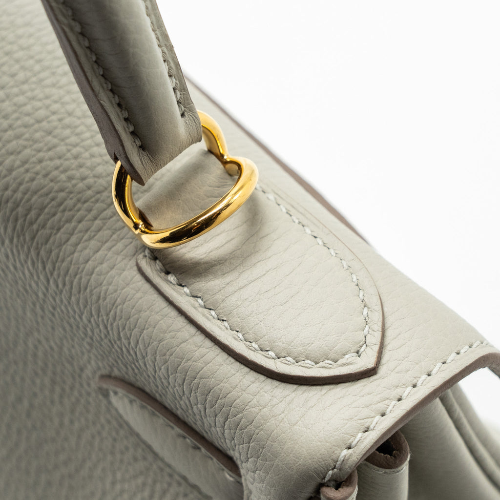HERMES KELLY 28 TOGO LEATHER GRIS PERLE GHW