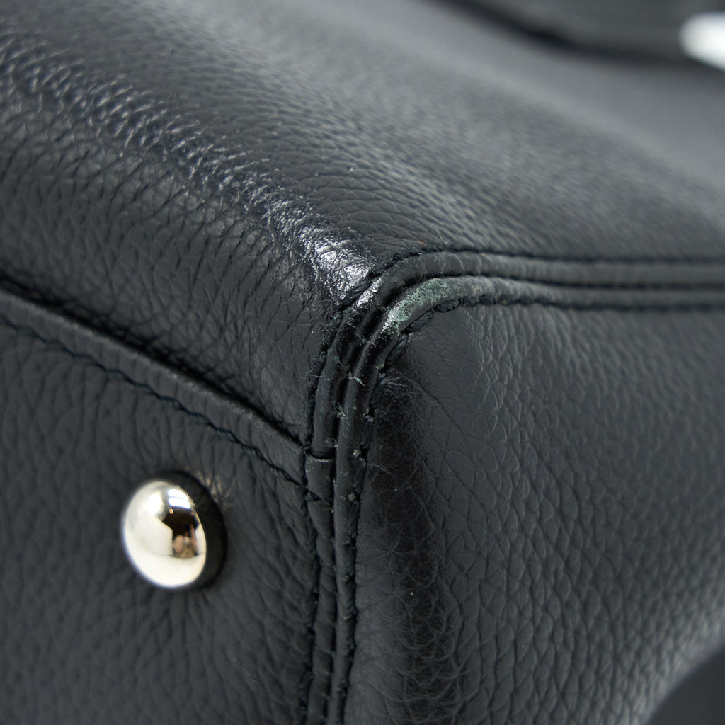 CHANEL CERF TOTE BAG GRAINED CALFSKIN BLACK SHW