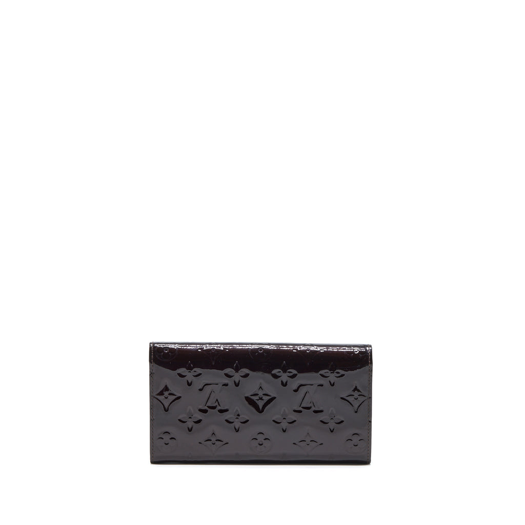 LOUIS VUITTON SARAH LONG WALLET VERNIS AMARANTE GHW