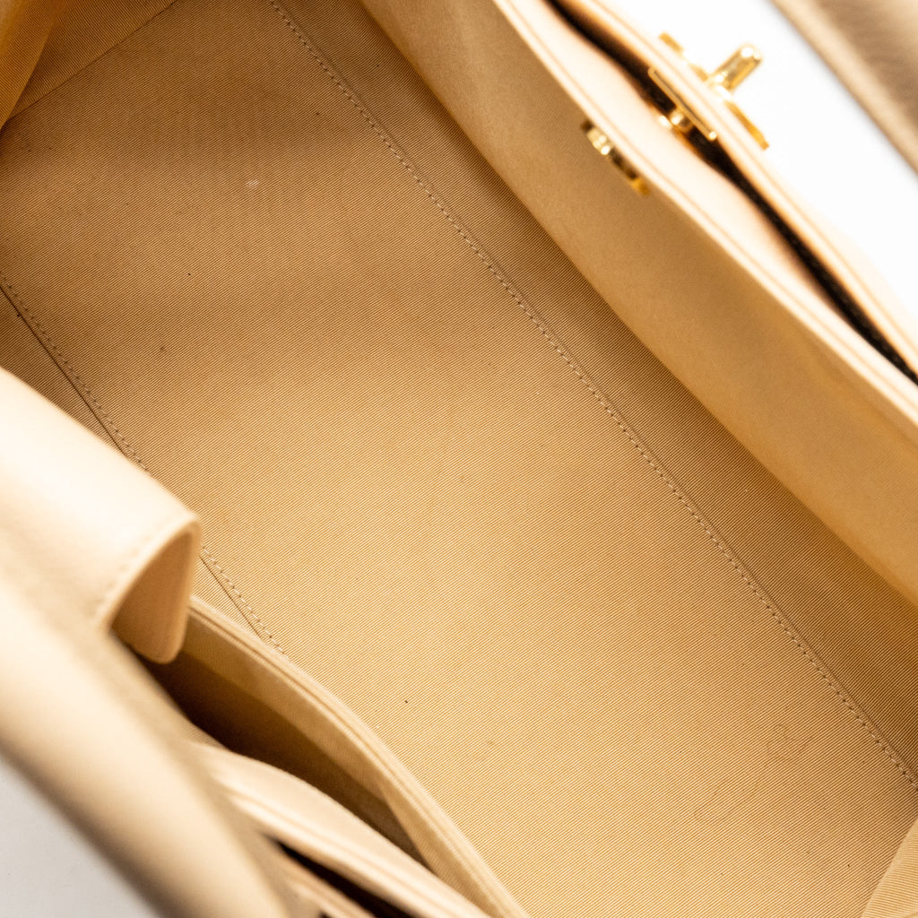 CHANEL CERF TOTE BAG CAVIAR BEIGE GHW