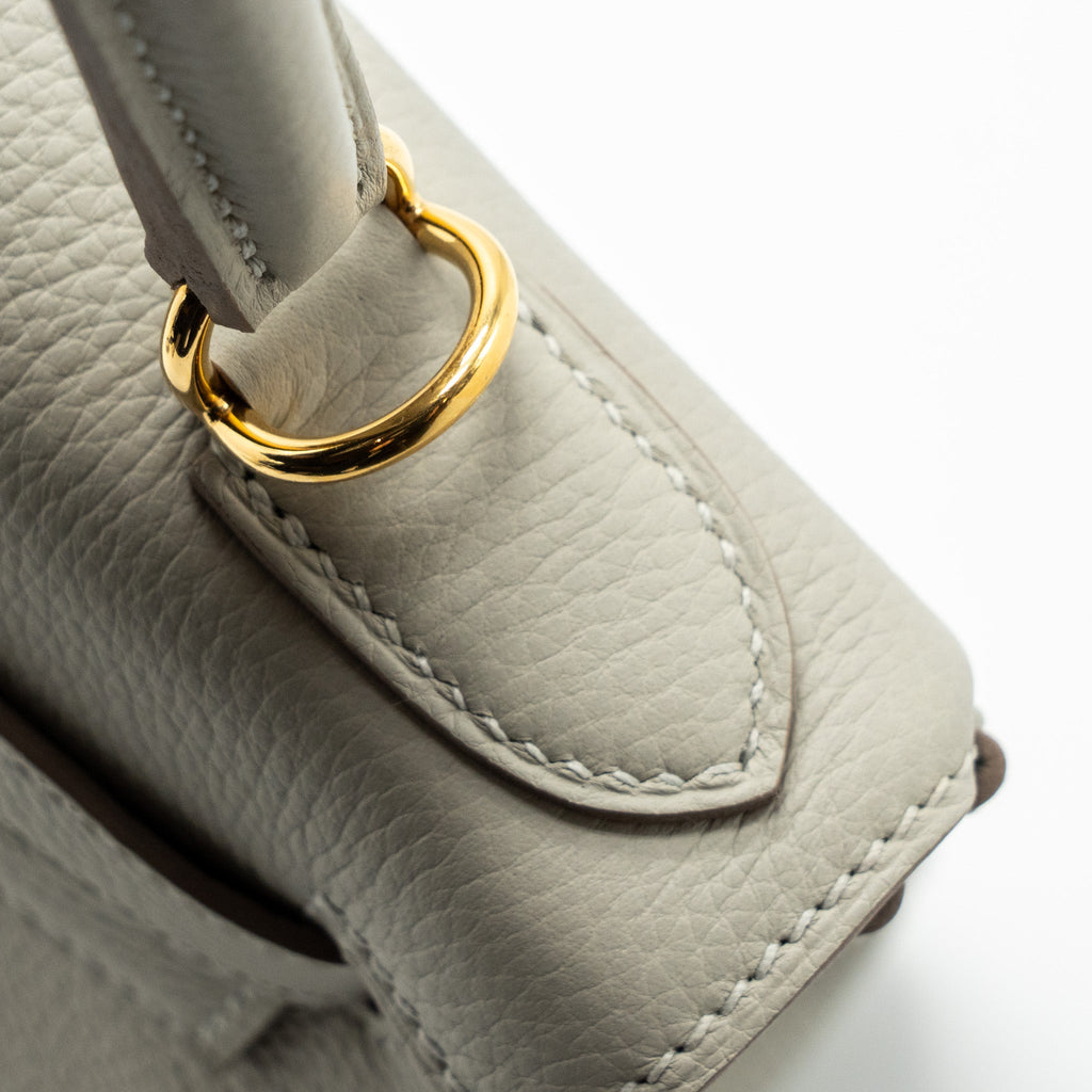 HERMES KELLY 28 TOGO LEATHER GRIS PERLE GHW