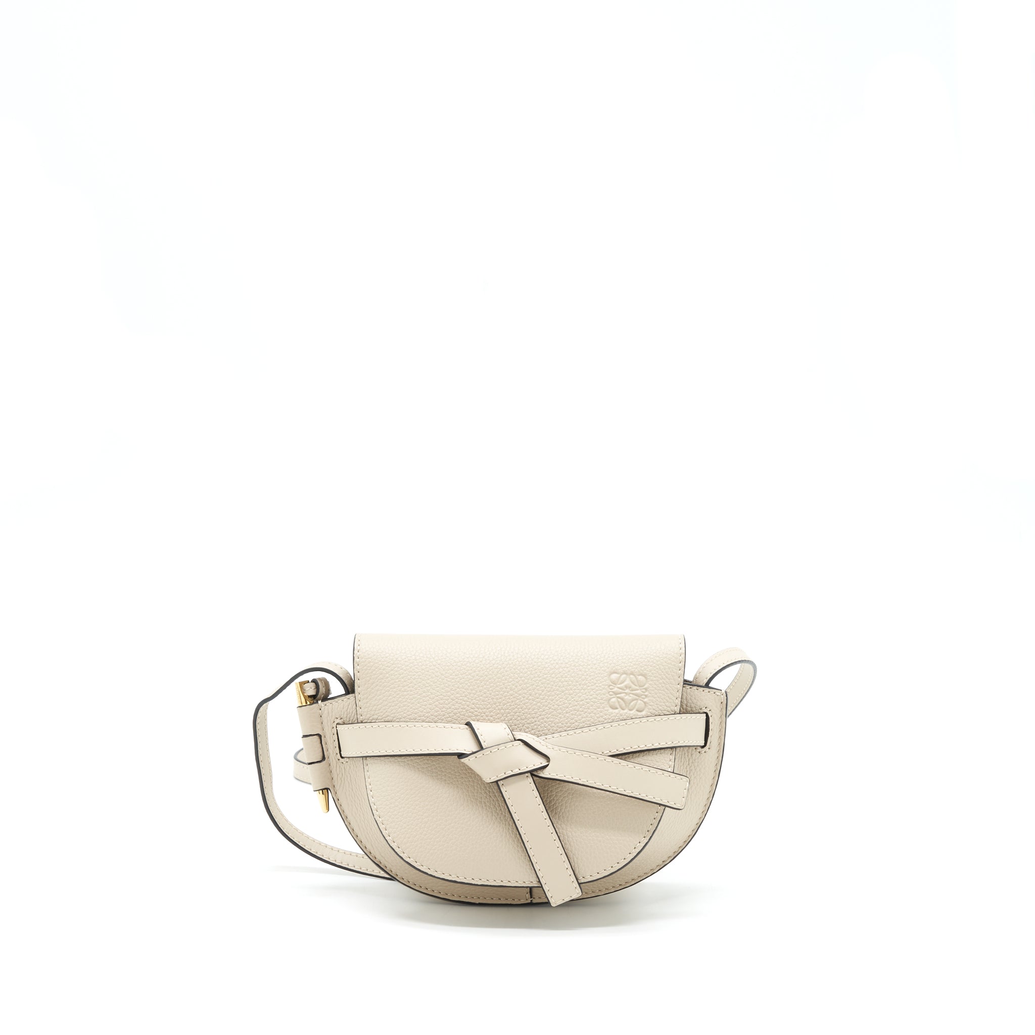 LOEWE MINI GATE CROSSBODY BAG CALFSKIN SAND LGHW