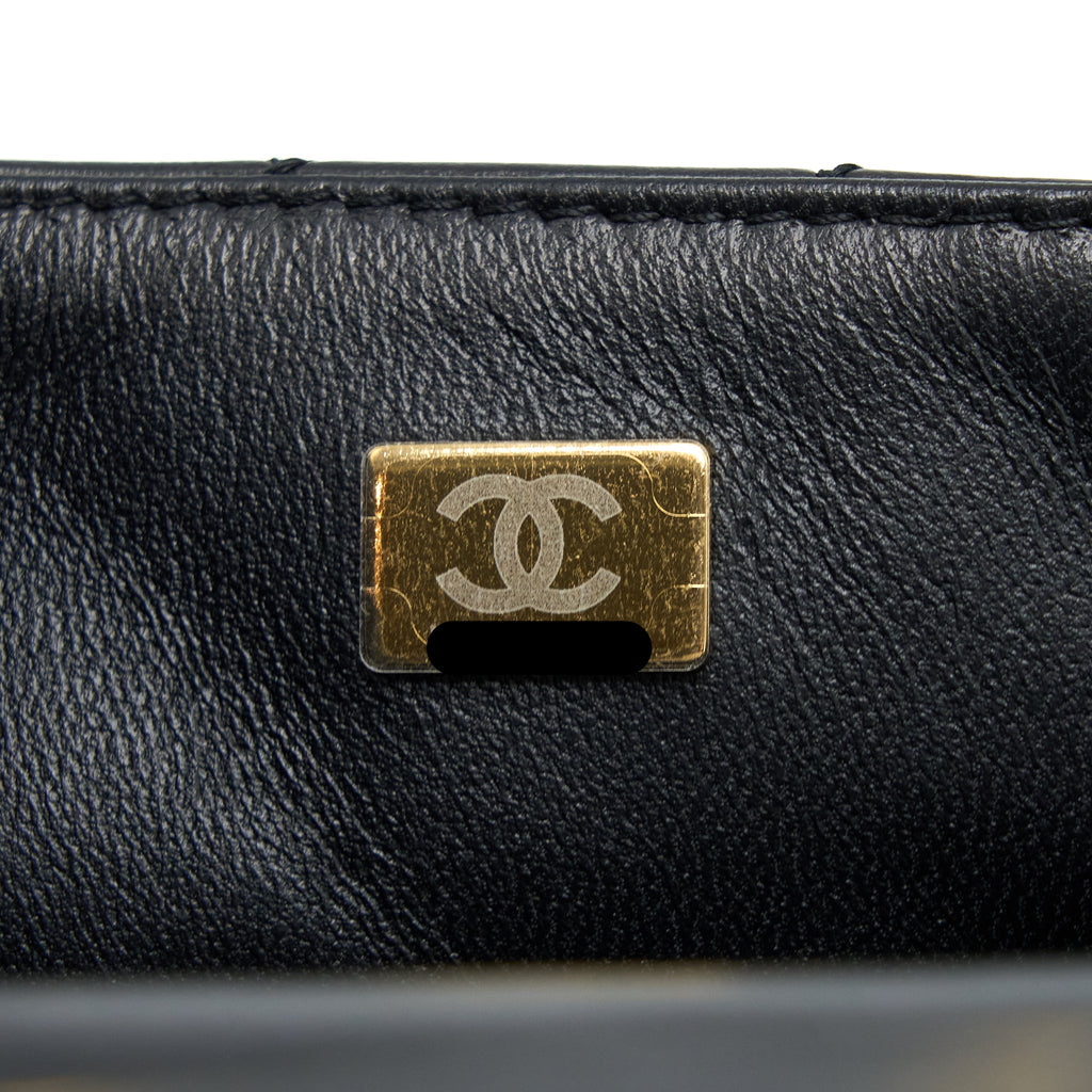 CHANEL MINI 2.55 REISSUE FLAP BAG AGED CALFSKIN BLACK BRUSHED GHW (MICROCHIP)