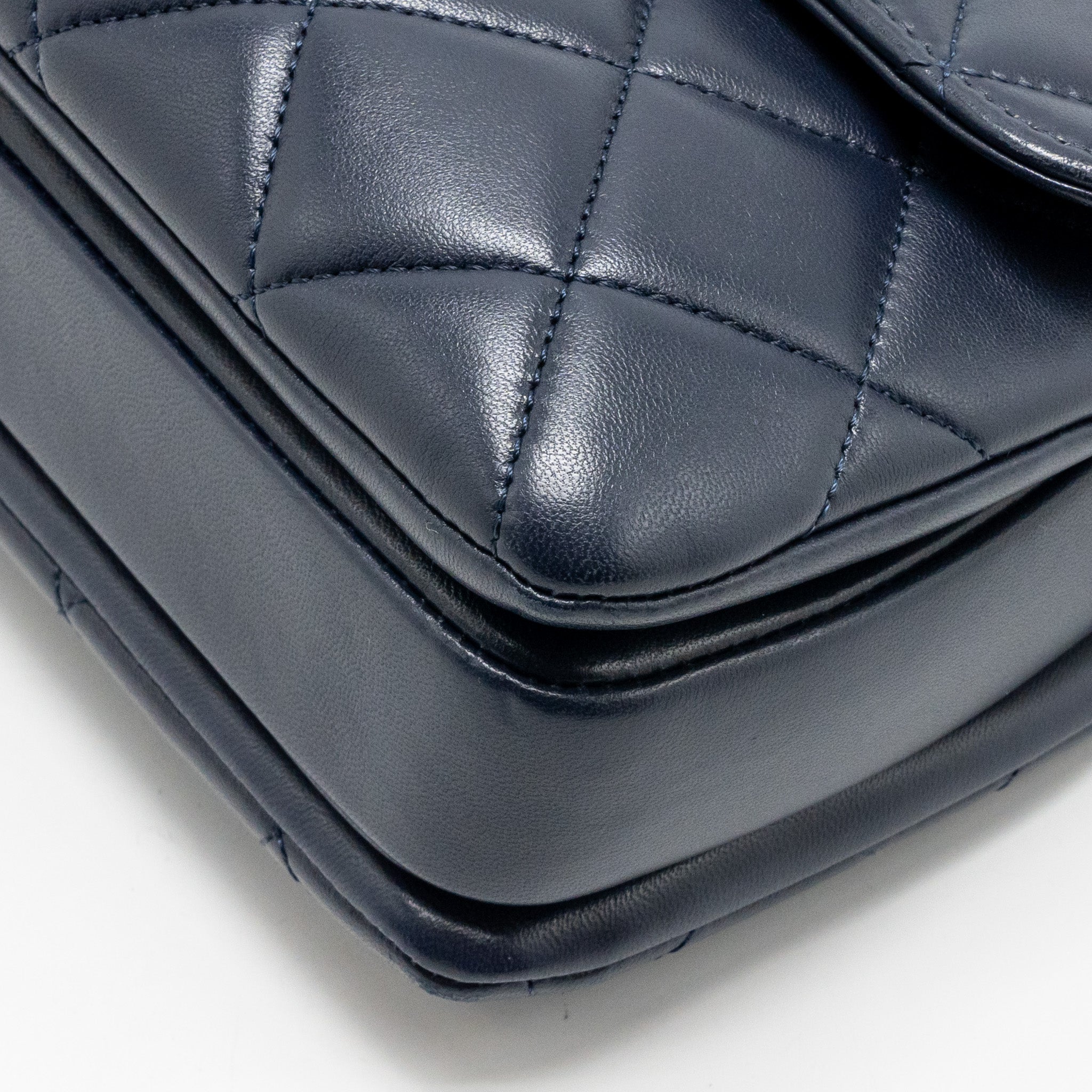 CHANEL SMALL TRENDY CC FLAP BAG LAMBSKIN BLUE LGHW