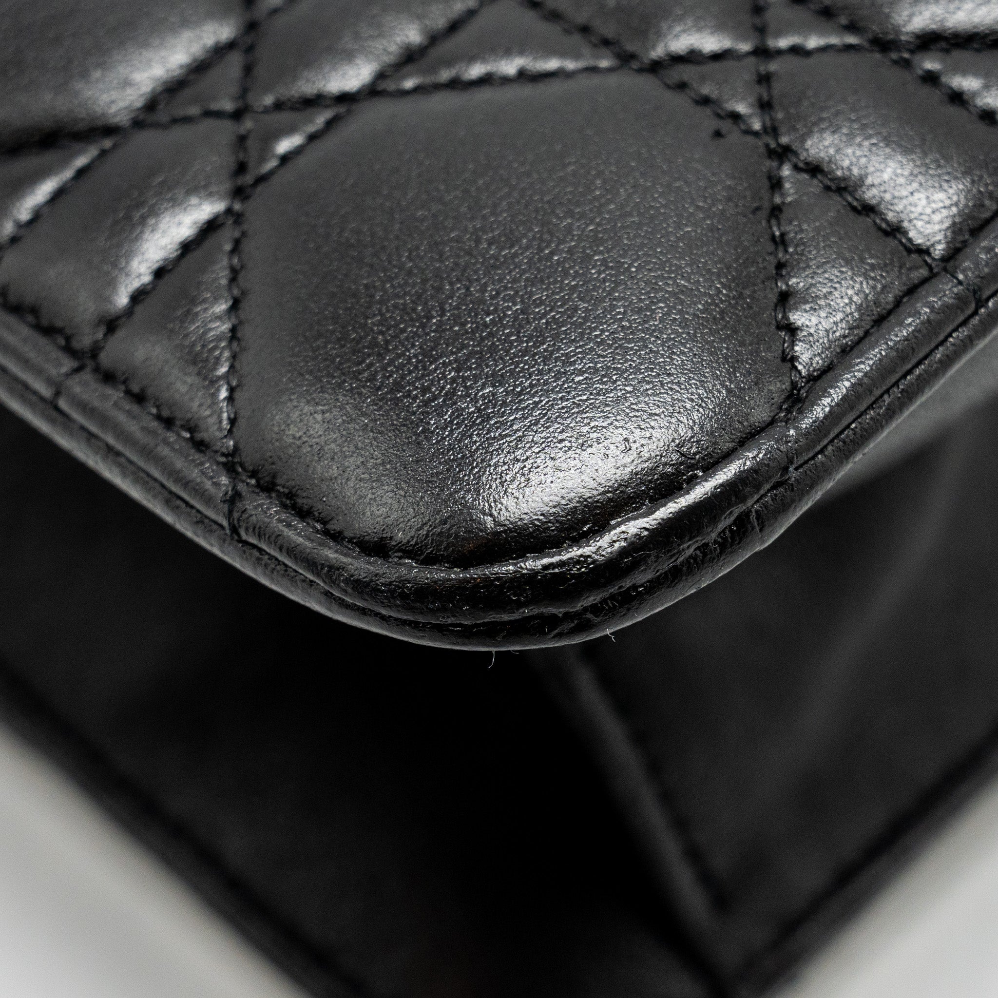 DIOR MISS DIOR PROMENADE POUCH BAG LAMBSKIN BLACK SHW