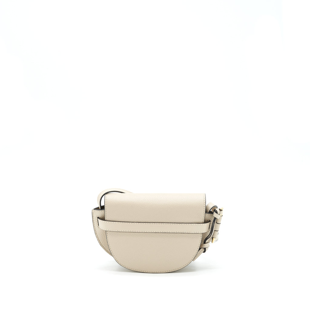 LOEWE MINI GATE CROSSBODY BAG CALFSKIN SAND LGHW
