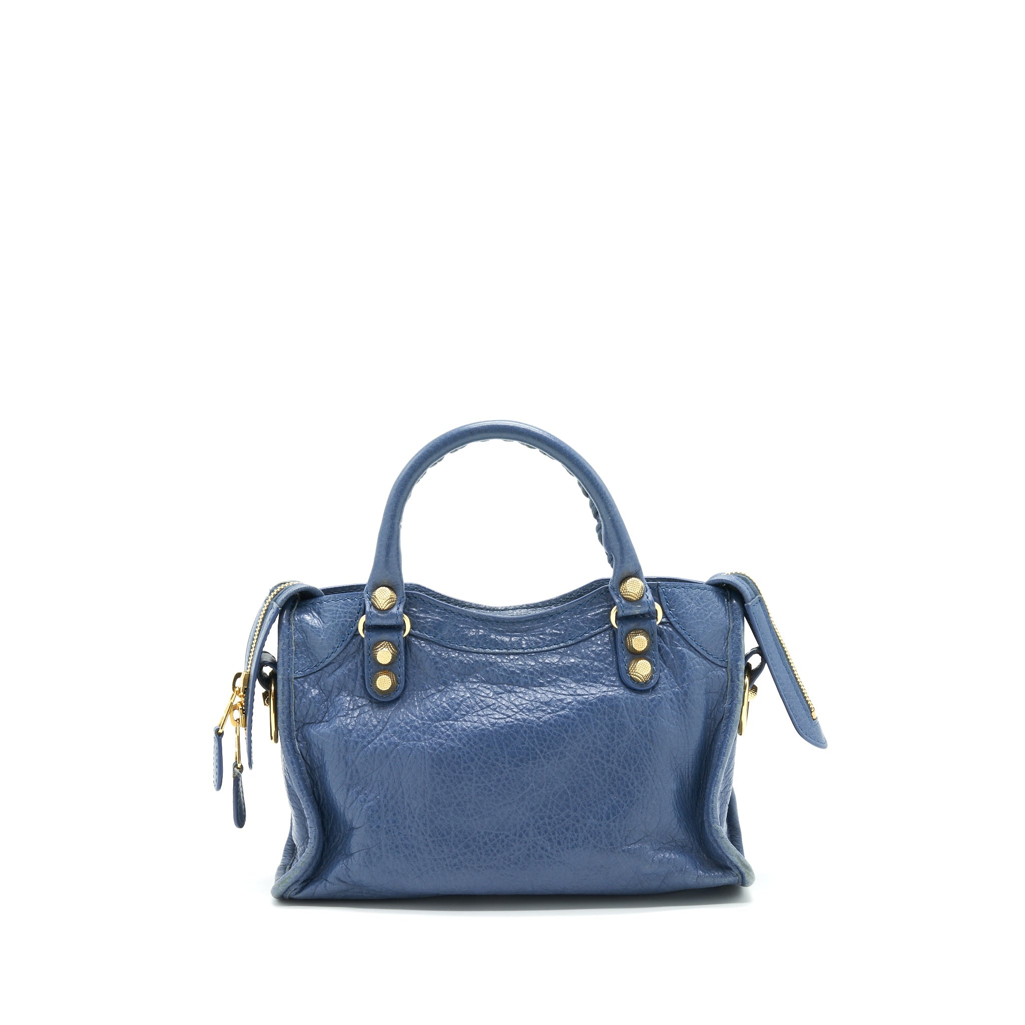 BALENCIAGA MINI CITY CROSSBODY BAG BLUE GHW