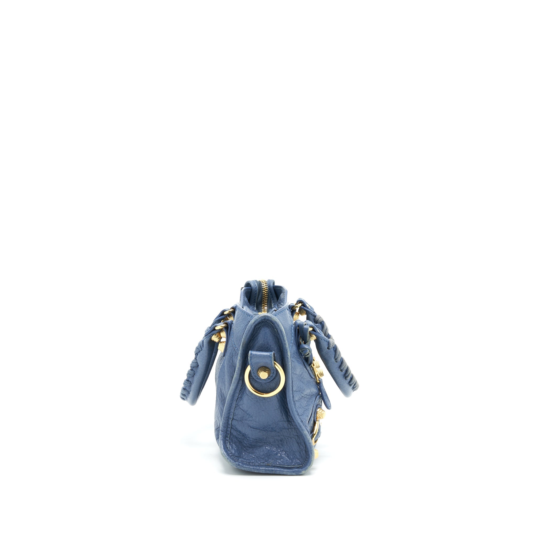 BALENCIAGA MINI CITY CROSSBODY BAG BLUE GHW