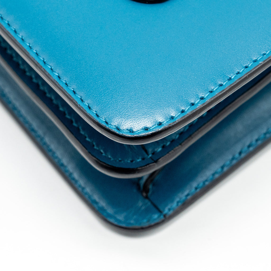 BVLGARI SERPENTI FOREVER FLAP BAG CALFSKIN BLUE GHW