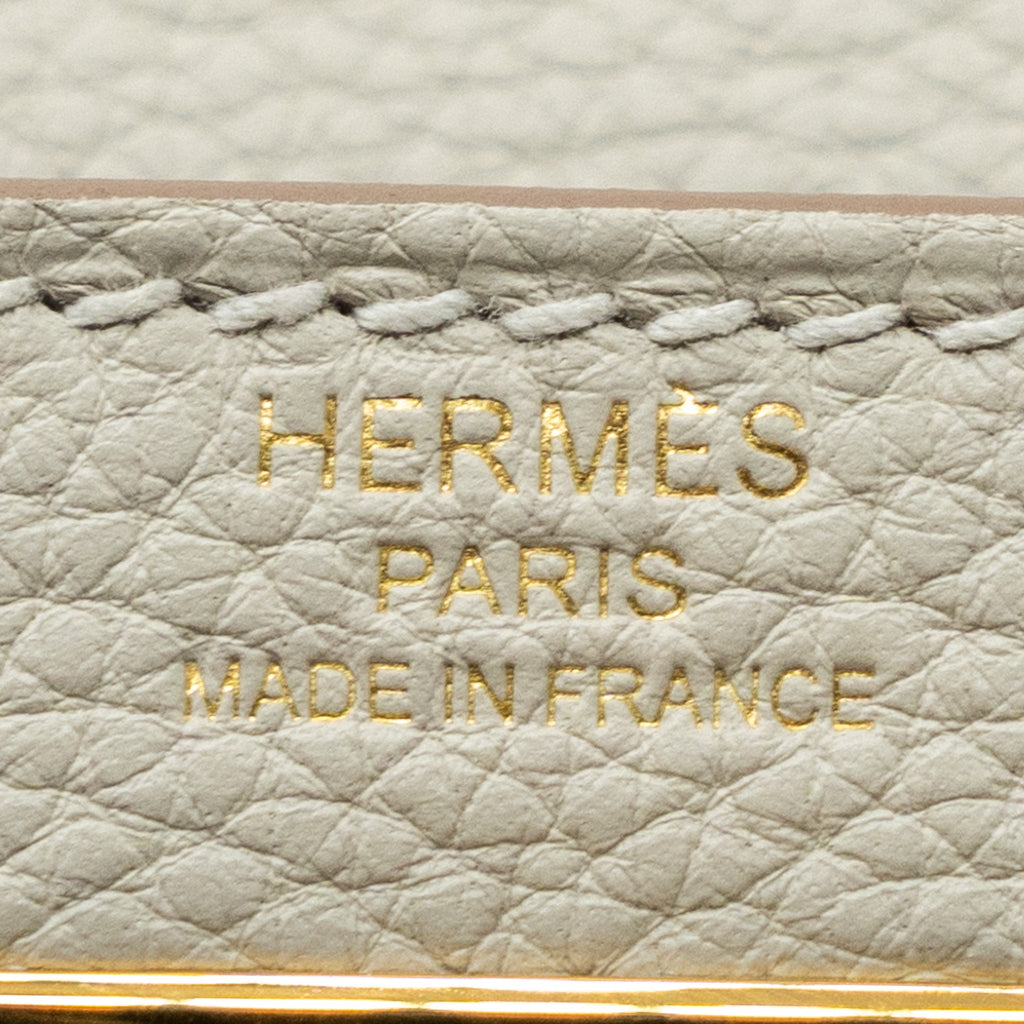 HERMES KELLY 28 TOGO LEATHER GRIS PERLE GHW