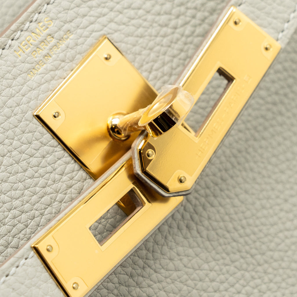 HERMES KELLY 28 TOGO LEATHER GRIS PERLE GHW