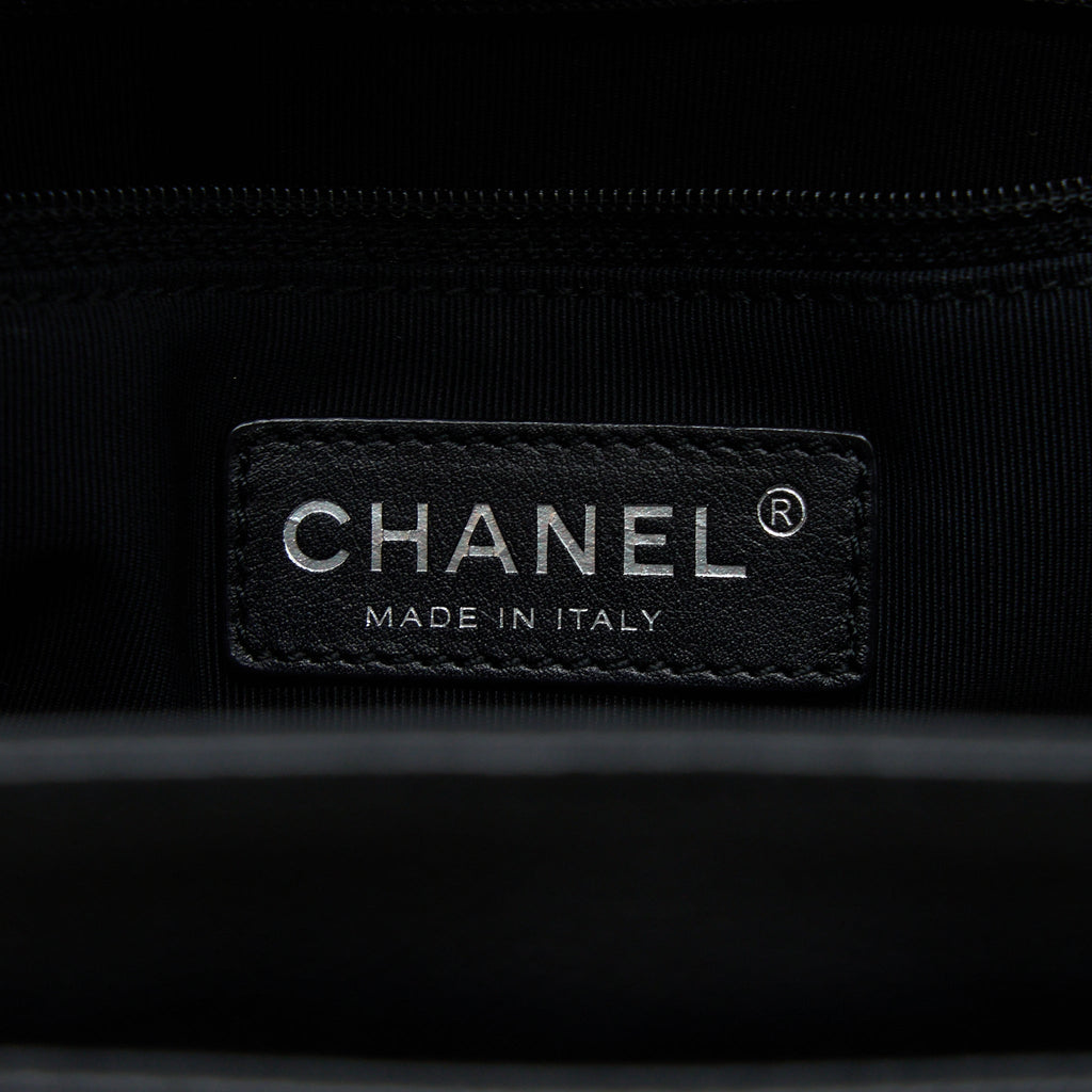 CHANEL CERF TOTE BAG GRAINED CALFSKIN BLACK SHW