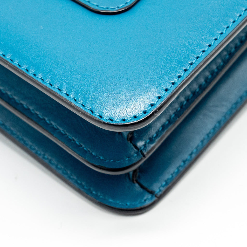 BVLGARI SERPENTI FOREVER FLAP BAG CALFSKIN BLUE GHW