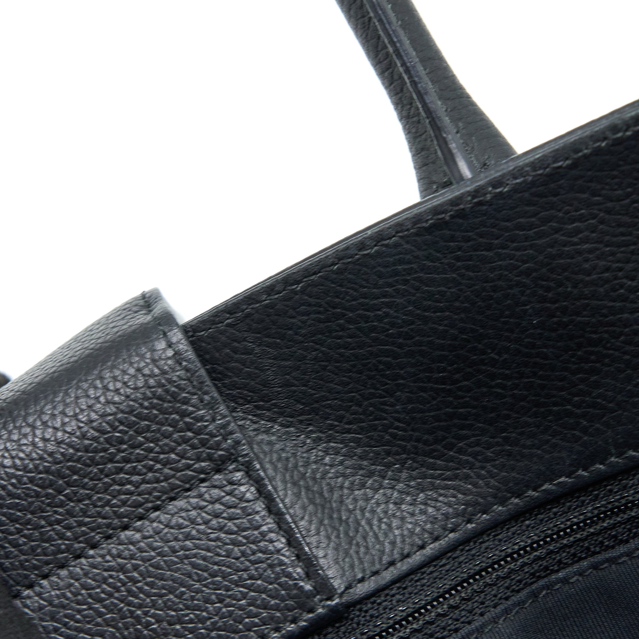CHANEL CERF TOTE BAG GRAINED CALFSKIN BLACK SHW