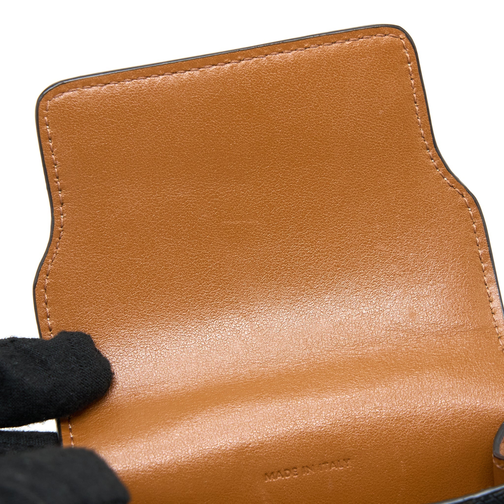 CELINE CROSSBODY VERTICAL PHONE CASE IN TRIOMPHE CANVAS/LAMBSKIN TAN