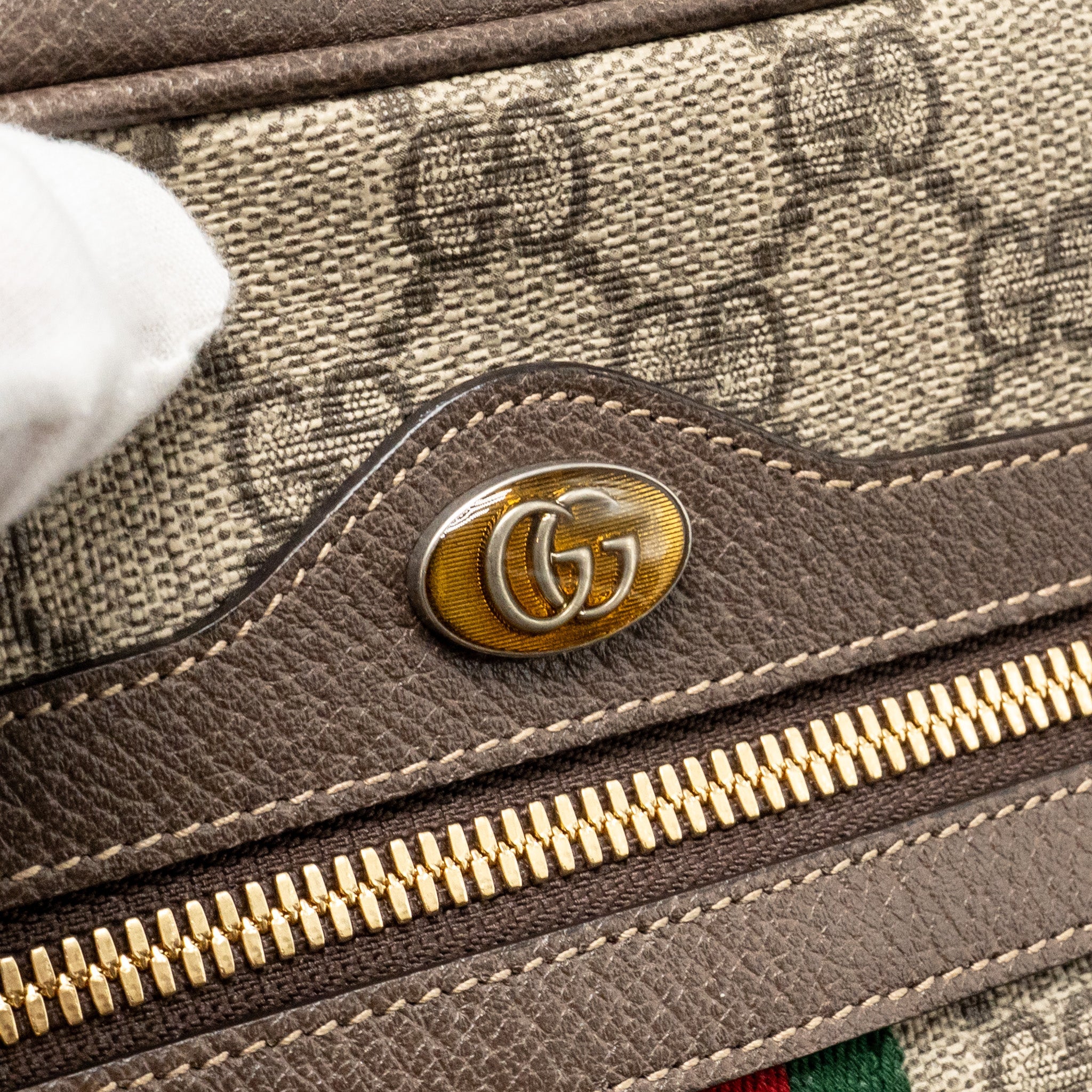 GUCCI SIZE 85 OPHIDIA SMALL BELT BAG GG SUPREME CANVAS GHW