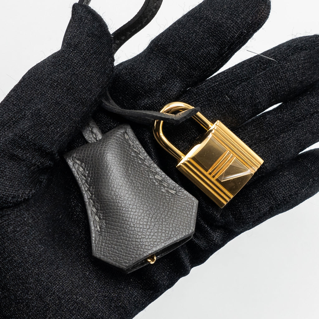 HERMES KELLY 28 MADAME LEATHER GRAPHITE GHW