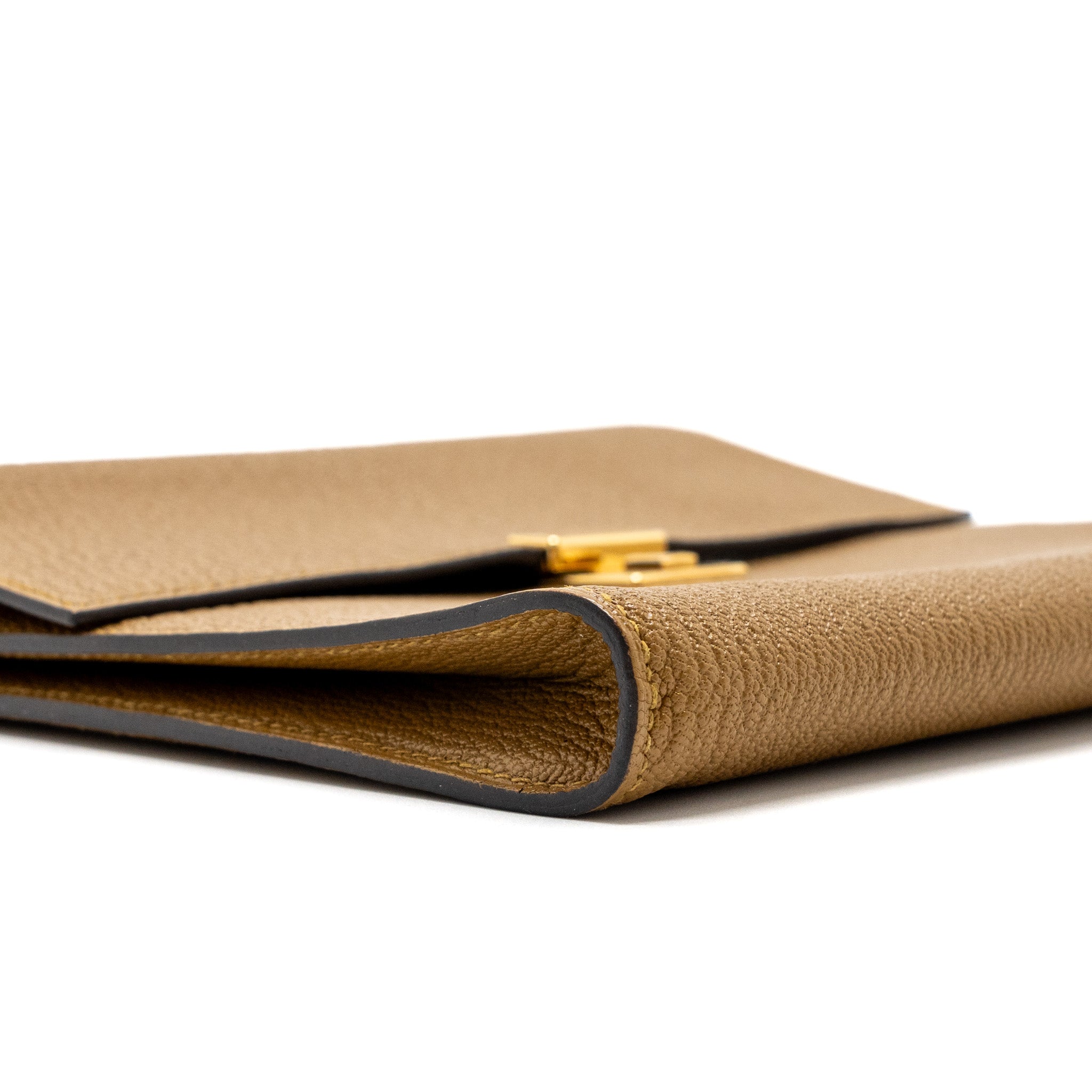 HERMES CLIC 16 WALLET CHEVRE MYSORE GOATSKIN 2H KRAFT GHW
